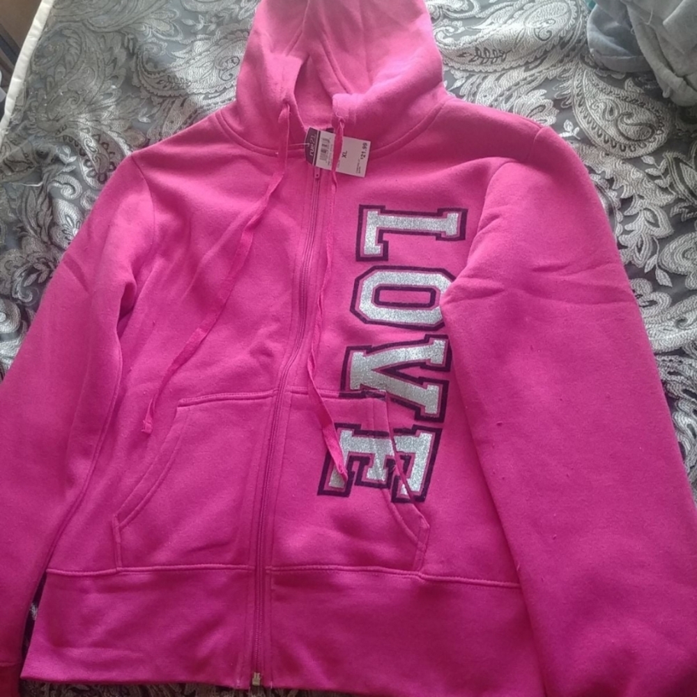 Rue21 Pink Love Hoodie Jacket